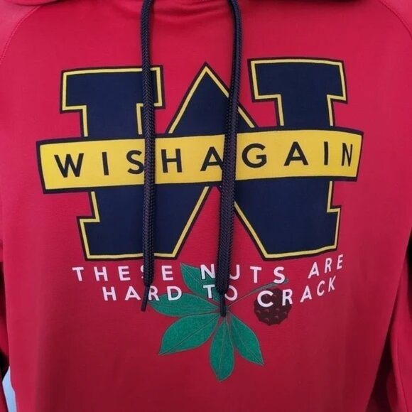 Ohio State Buckeyes Hoodie XL Unisex Red Gray Pullover Sport Tek Michigan - Picture 5 of 8